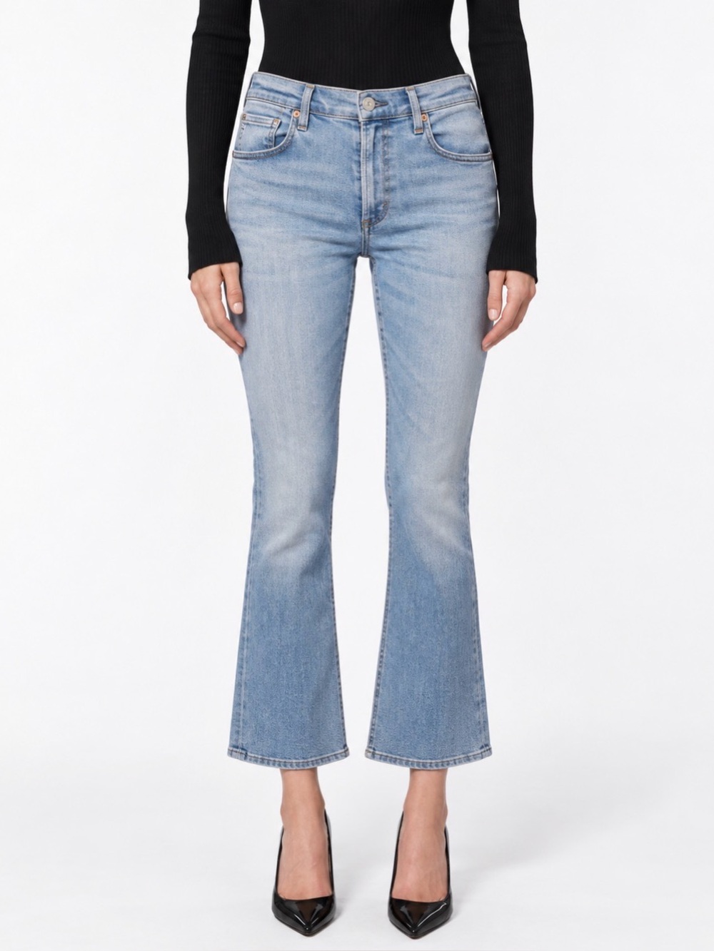 Citizens of Humanity Isola Jeans 28 Light Wash Cropped Bootcut Premium Denim